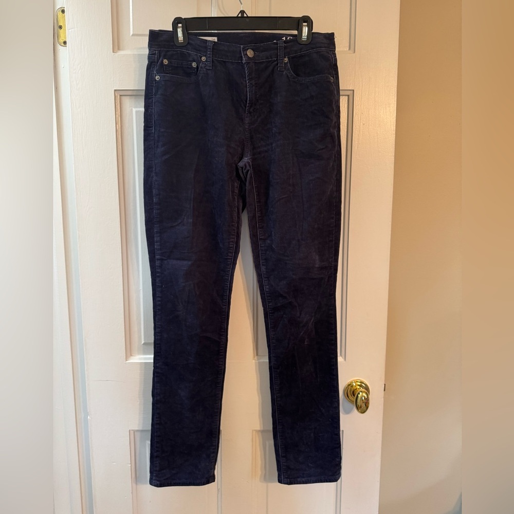 Gap 1969 Dark Wash Corduroy Straight Leg Pants Size 28
